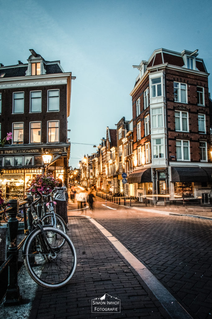 Amsterdam, Streetforografie, Velos, Fizzen, Nacht, Dämmerung, Niederlande, Kanal